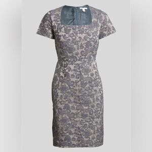 Banana Republic Lacy Square Neck Sheath Dress Cocktail dress, Gray Floral lace 2